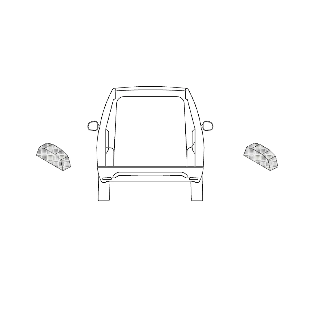 Coppia Copripassaruota in alluminio mandorlato NISSAN TOWNSTAR L1-H1 DAL 2021 LUNG. TOT. 4488 PASSO 2716