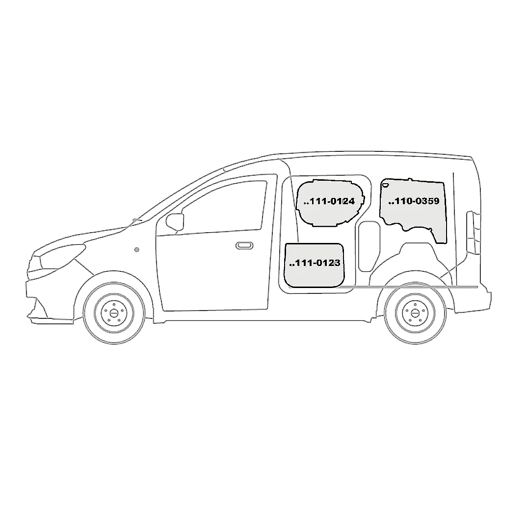 Kit Pannellature in Vetroresina CITROEN BERLINGO L1-H1 CON PORTA LAT. anno dal 1996 passo 2690 L1 tetto H1 (basso), CITROEN BERLINGO L1-H1 SENZA PORTA LAT. 1996 passo 2690 L1 tetto H1 (basso)