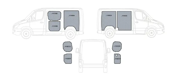 Kit rivestimento vano di carico in polipropilene (Copia) MERCEDES SPRINTER L1-H1 dal 2018 lung. tot. 5267 Passo 3259